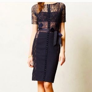 Navy blue Byron Lars 2p anthropologie carissima sheath